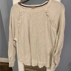 Pilcro Cream Long Sleeve Top